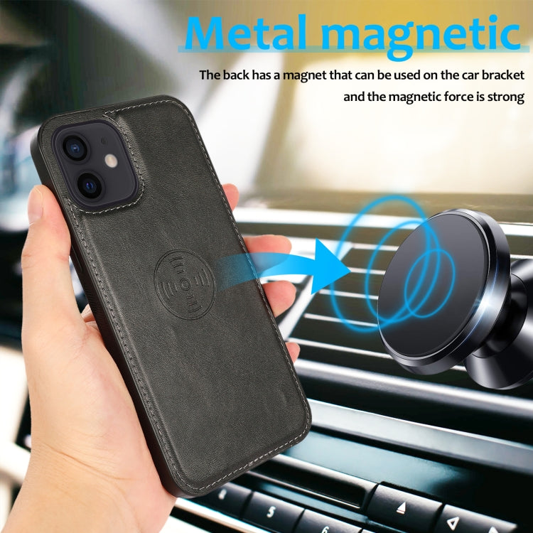 For iPhone 12 mini Calf Texture 2 in 1 Detachable Magnetic Back Cover Horizontal Flip Leather Case with Holder & Card Slots & Wallet & Photo Frame
