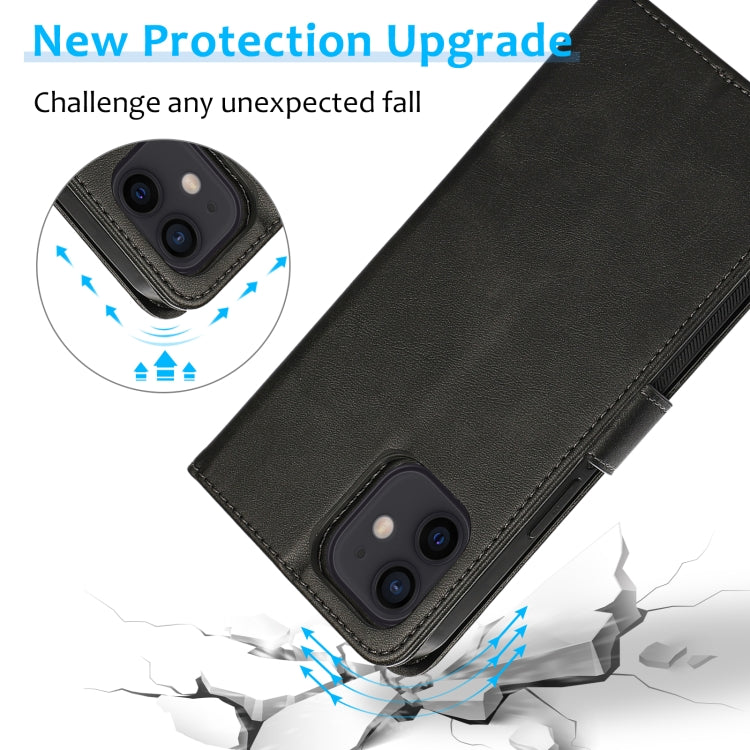 For iPhone 12 mini Calf Texture 2 in 1 Detachable Magnetic Back Cover Horizontal Flip Leather Case with Holder & Card Slots & Wallet & Photo Frame