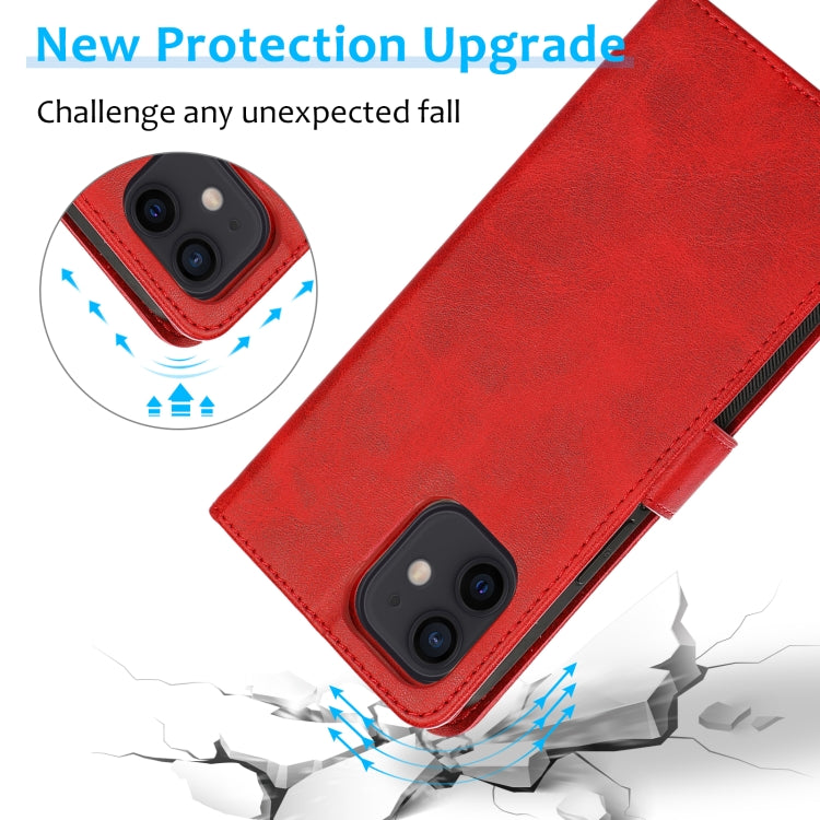 For iPhone 12 mini Calf Texture 2 in 1 Detachable Magnetic Back Cover Horizontal Flip Leather Case with Holder & Card Slots & Wallet & Photo Frame