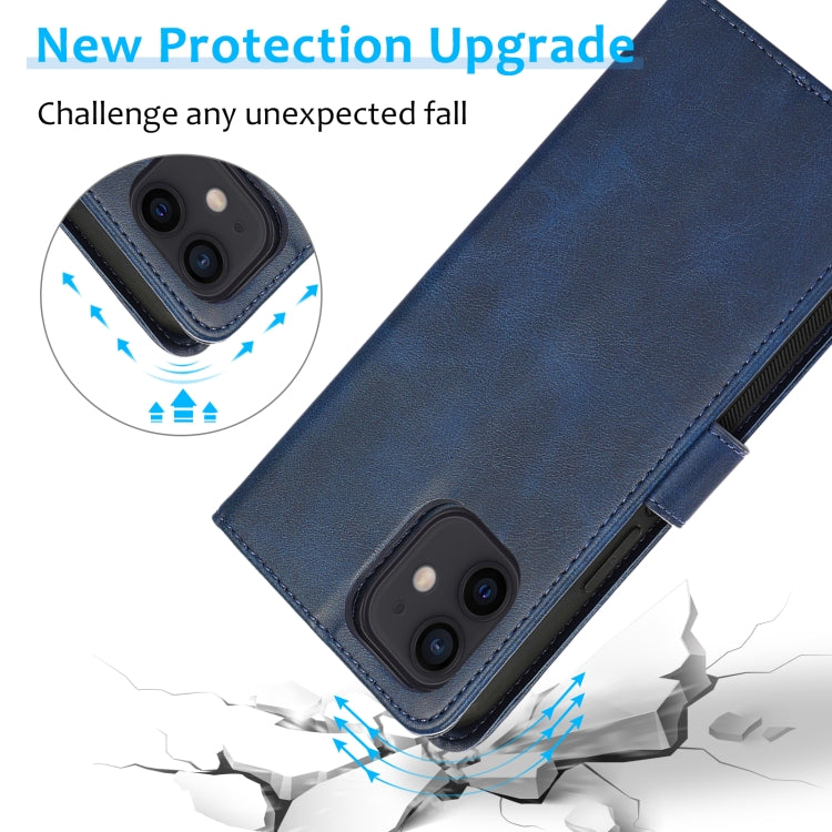 For iPhone 12 mini Calf Texture 2 in 1 Detachable Magnetic Back Cover Horizontal Flip Leather Case with Holder & Card Slots & Wallet & Photo Frame