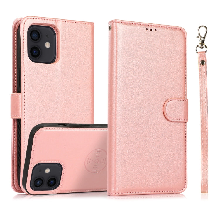 For iPhone 12 mini Calf Texture 2 in 1 Detachable Magnetic Back Cover Horizontal Flip Leather Case with Holder & Card Slots & Wallet & Photo Frame