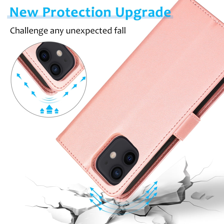 For iPhone 12 mini Calf Texture 2 in 1 Detachable Magnetic Back Cover Horizontal Flip Leather Case with Holder & Card Slots & Wallet & Photo Frame