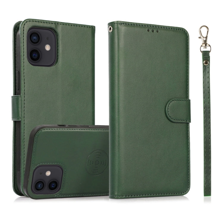 For iPhone 12 mini Calf Texture 2 in 1 Detachable Magnetic Back Cover Horizontal Flip Leather Case with Holder & Card Slots & Wallet & Photo Frame