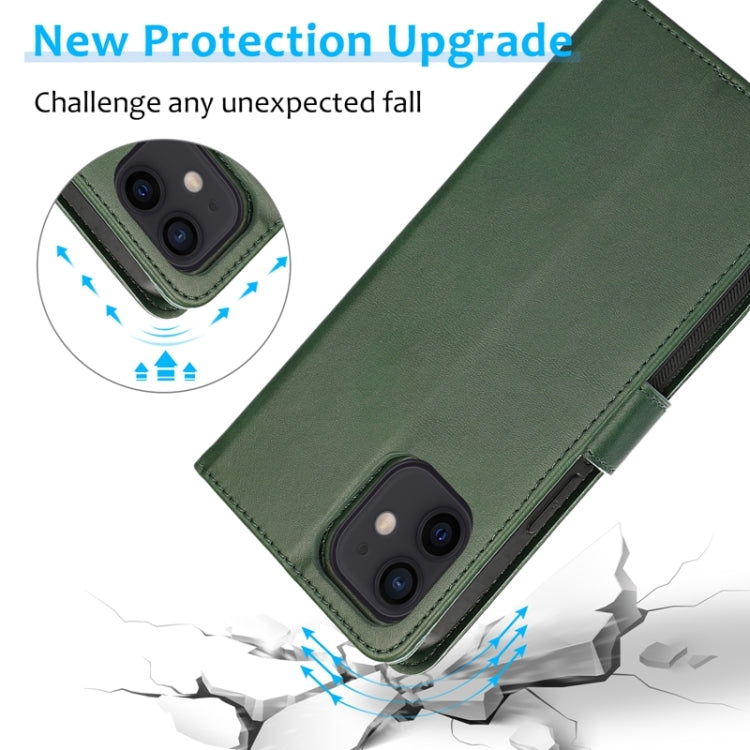 For iPhone 12 mini Calf Texture 2 in 1 Detachable Magnetic Back Cover Horizontal Flip Leather Case with Holder & Card Slots & Wallet & Photo Frame