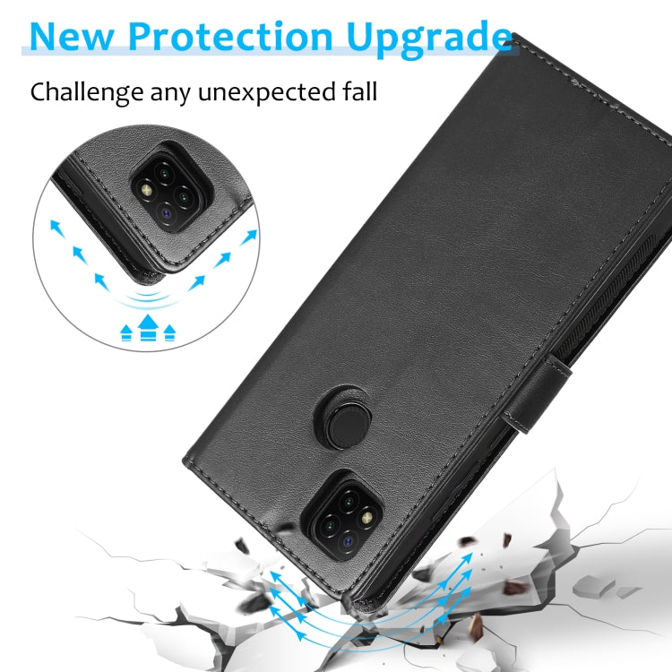 For Xiaomi Redmi 9C Calf Texture 2 in 1 Detachable Magnetic Back Cover Horizontal Flip Leather Case with Holder & Card Slots & Wallet & Photo Frame