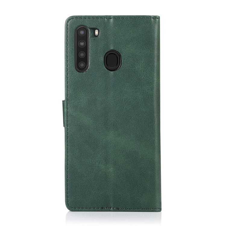 For Samsung Galaxy A21 Calf Texture 2 in 1 Detachable Magnetic Back Cover Horizontal Flip Leather Case with Holder & Card Slots & Wallet & Photo Frame