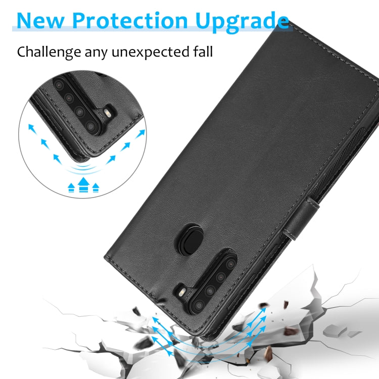 For Samsung Galaxy A21 Calf Texture 2 in 1 Detachable Magnetic Back Cover Horizontal Flip Leather Case with Holder & Card Slots & Wallet & Photo Frame