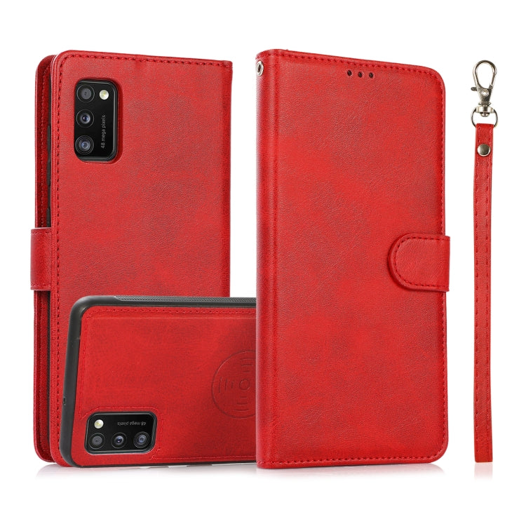For Samsung Galaxy A41 Calf Texture 2 in 1 Detachable Magnetic Back Cover Horizontal Flip Leather Case with Holder & Card Slots & Wallet & Photo Frame