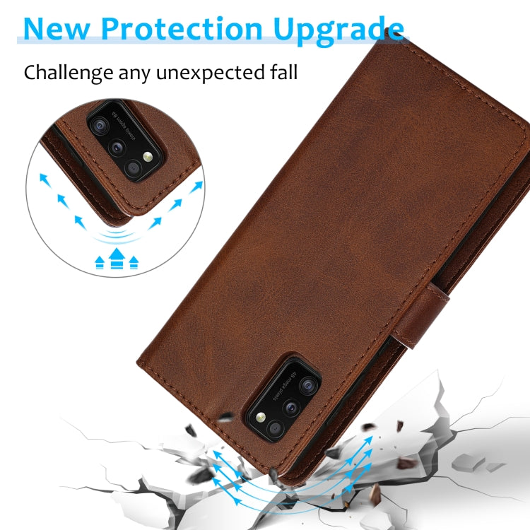 For Samsung Galaxy A41 Calf Texture 2 in 1 Detachable Magnetic Back Cover Horizontal Flip Leather Case with Holder & Card Slots & Wallet & Photo Frame