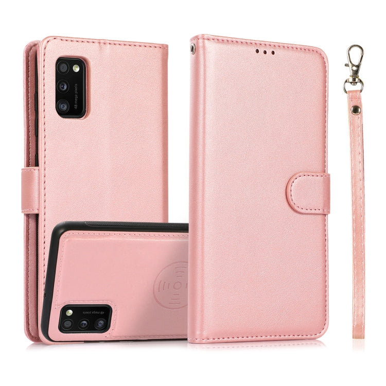 For Samsung Galaxy A41 Calf Texture 2 in 1 Detachable Magnetic Back Cover Horizontal Flip Leather Case with Holder & Card Slots & Wallet & Photo Frame