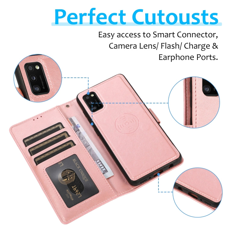 For Samsung Galaxy A41 Calf Texture 2 in 1 Detachable Magnetic Back Cover Horizontal Flip Leather Case with Holder & Card Slots & Wallet & Photo Frame