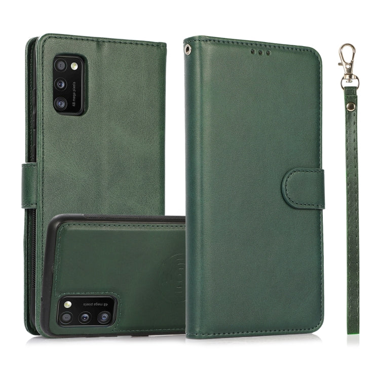 For Samsung Galaxy A41 Calf Texture 2 in 1 Detachable Magnetic Back Cover Horizontal Flip Leather Case with Holder & Card Slots & Wallet & Photo Frame