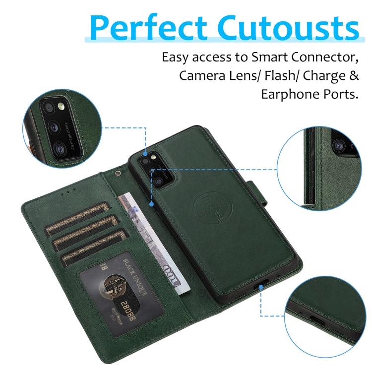 For Samsung Galaxy A41 Calf Texture 2 in 1 Detachable Magnetic Back Cover Horizontal Flip Leather Case with Holder & Card Slots & Wallet & Photo Frame