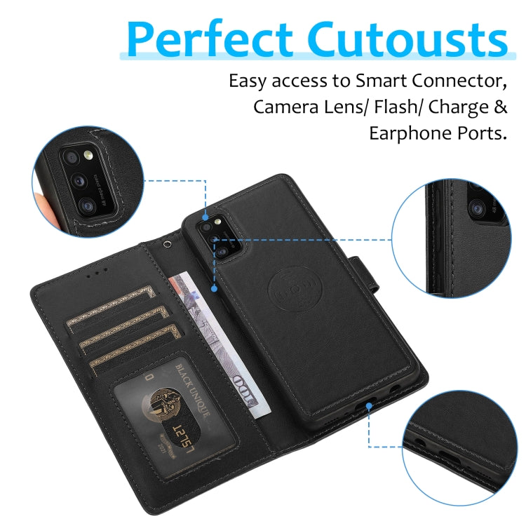 For Samsung Galaxy A41 Calf Texture 2 in 1 Detachable Magnetic Back Cover Horizontal Flip Leather Case with Holder & Card Slots & Wallet & Photo Frame