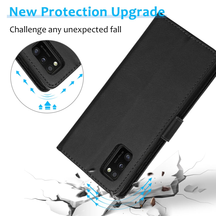 For Samsung Galaxy A41 Calf Texture 2 in 1 Detachable Magnetic Back Cover Horizontal Flip Leather Case with Holder & Card Slots & Wallet & Photo Frame