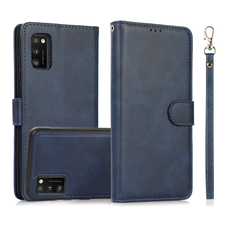 For Samsung Galaxy A41 Calf Texture 2 in 1 Detachable Magnetic Back Cover Horizontal Flip Leather Case with Holder & Card Slots & Wallet & Photo Frame