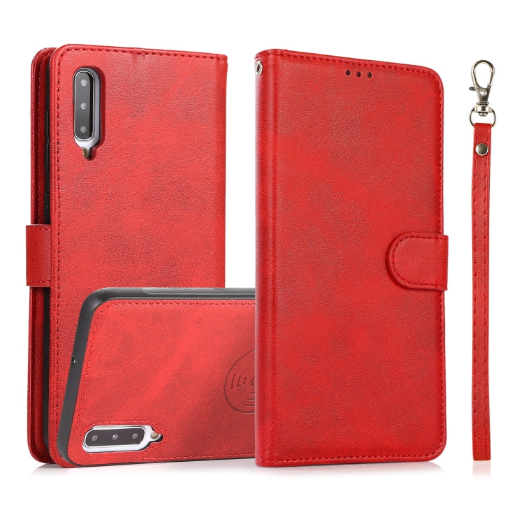For Samsung Galaxy A50 Calf Texture 2 in 1 Detachable Magnetic Back Cover Horizontal Flip Leather Case with Holder & Card Slots & Wallet & Photo Frame