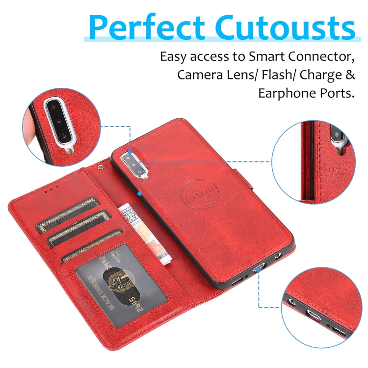 For Samsung Galaxy A50 Calf Texture 2 in 1 Detachable Magnetic Back Cover Horizontal Flip Leather Case with Holder & Card Slots & Wallet & Photo Frame