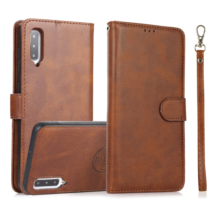 For Samsung Galaxy A50 Calf Texture 2 in 1 Detachable Magnetic Back Cover Horizontal Flip Leather Case with Holder & Card Slots & Wallet & Photo Frame