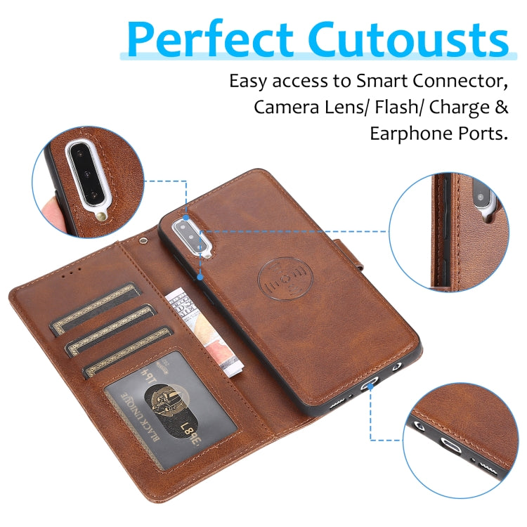 For Samsung Galaxy A50 Calf Texture 2 in 1 Detachable Magnetic Back Cover Horizontal Flip Leather Case with Holder & Card Slots & Wallet & Photo Frame