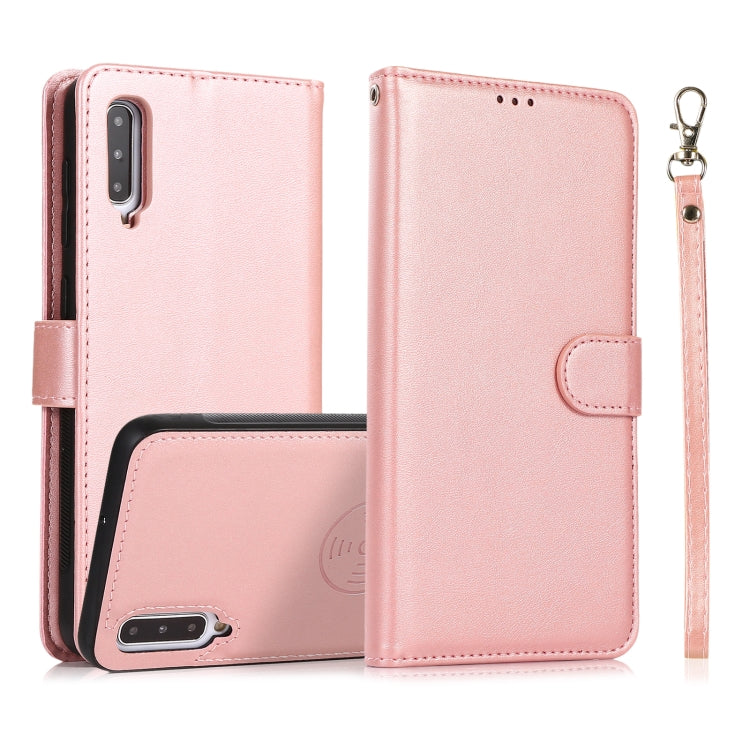For Samsung Galaxy A50 Calf Texture 2 in 1 Detachable Magnetic Back Cover Horizontal Flip Leather Case with Holder & Card Slots & Wallet & Photo Frame