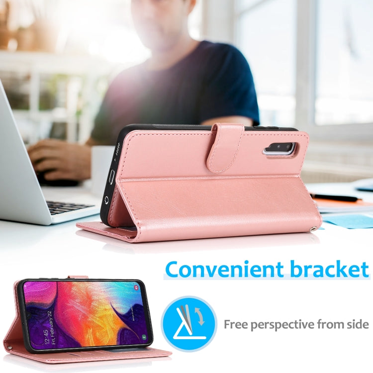 For Samsung Galaxy A50 Calf Texture 2 in 1 Detachable Magnetic Back Cover Horizontal Flip Leather Case with Holder & Card Slots & Wallet & Photo Frame