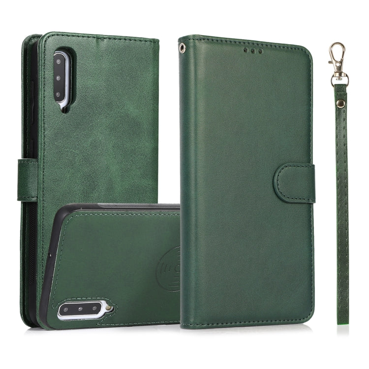 For Samsung Galaxy A50 Calf Texture 2 in 1 Detachable Magnetic Back Cover Horizontal Flip Leather Case with Holder & Card Slots & Wallet & Photo Frame
