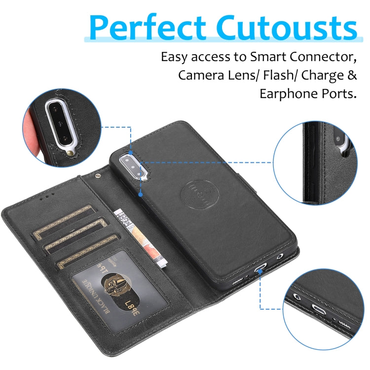 For Samsung Galaxy A50 Calf Texture 2 in 1 Detachable Magnetic Back Cover Horizontal Flip Leather Case with Holder & Card Slots & Wallet & Photo Frame
