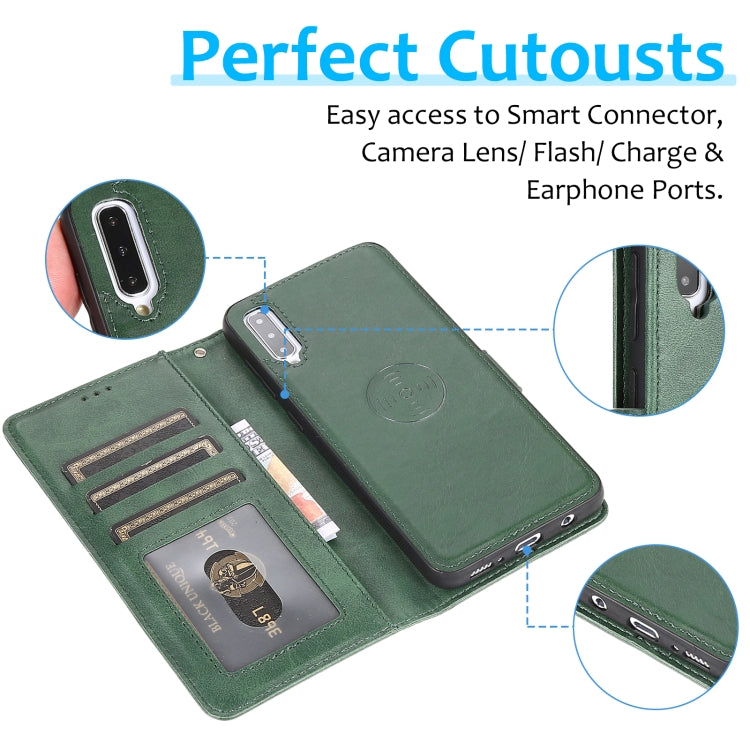 For Samsung Galaxy A50 Calf Texture 2 in 1 Detachable Magnetic Back Cover Horizontal Flip Leather Case with Holder & Card Slots & Wallet & Photo Frame