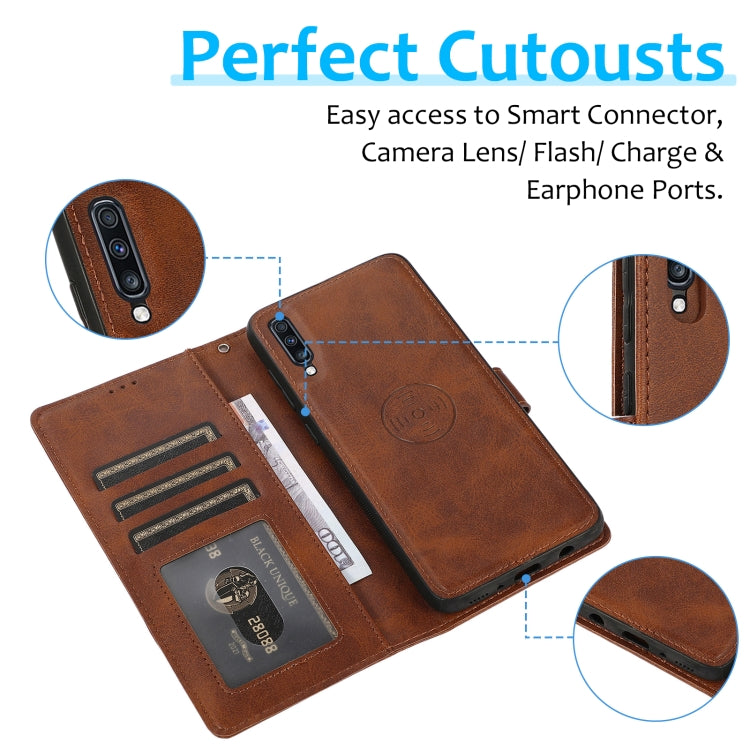 For Samsung Galaxy A50s Calf Texture 2 in 1 Detachable Magnetic Back Cover Horizontal Flip Leather Case with Holder & Card Slots & Wallet & Photo Frame