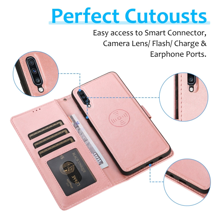 For Samsung Galaxy A50s Calf Texture 2 in 1 Detachable Magnetic Back Cover Horizontal Flip Leather Case with Holder & Card Slots & Wallet & Photo Frame