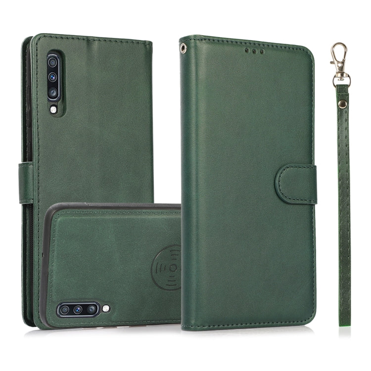 For Samsung Galaxy A50s Calf Texture 2 in 1 Detachable Magnetic Back Cover Horizontal Flip Leather Case with Holder & Card Slots & Wallet & Photo Frame