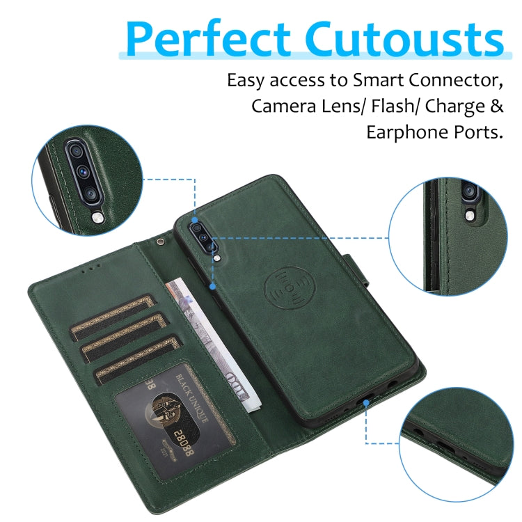 For Samsung Galaxy A50s Calf Texture 2 in 1 Detachable Magnetic Back Cover Horizontal Flip Leather Case with Holder & Card Slots & Wallet & Photo Frame