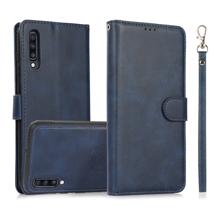 For Samsung Galaxy A50s Calf Texture 2 in 1 Detachable Magnetic Back Cover Horizontal Flip Leather Case with Holder & Card Slots & Wallet & Photo Frame