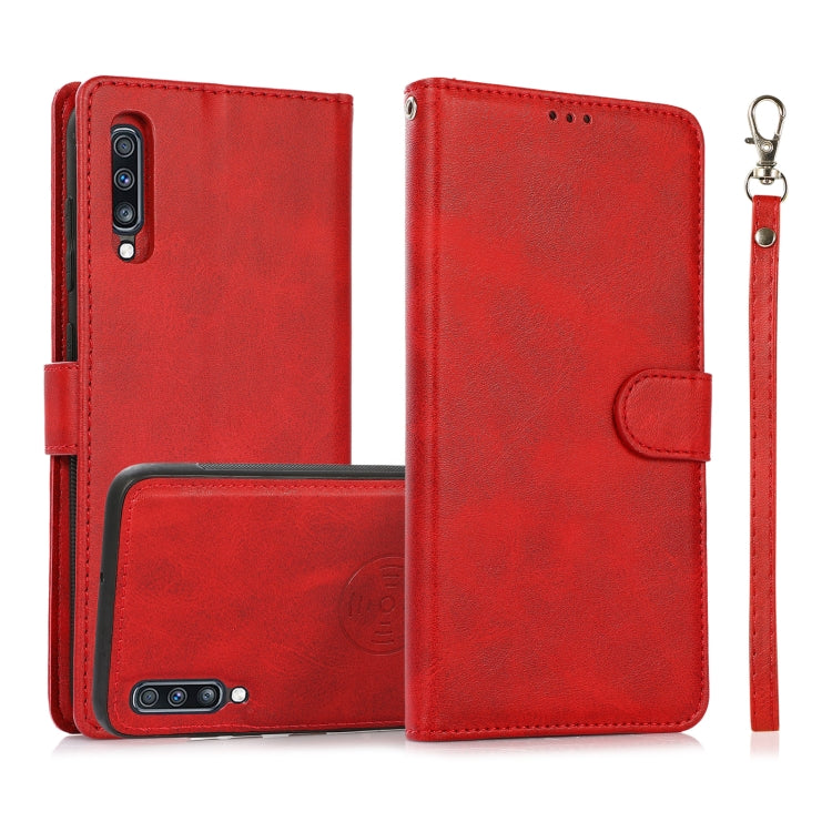 For Samsung Galaxy A70 Calf Texture 2 in 1 Detachable Magnetic Back Cover Horizontal Flip Leather Case with Holder & Card Slots & Wallet & Photo Frame