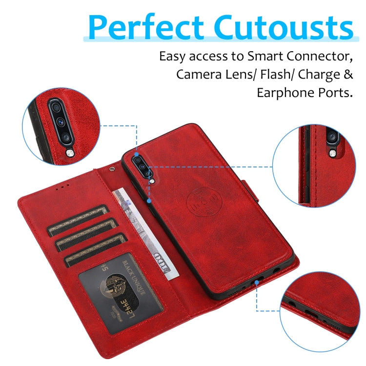 For Samsung Galaxy A70 Calf Texture 2 in 1 Detachable Magnetic Back Cover Horizontal Flip Leather Case with Holder & Card Slots & Wallet & Photo Frame