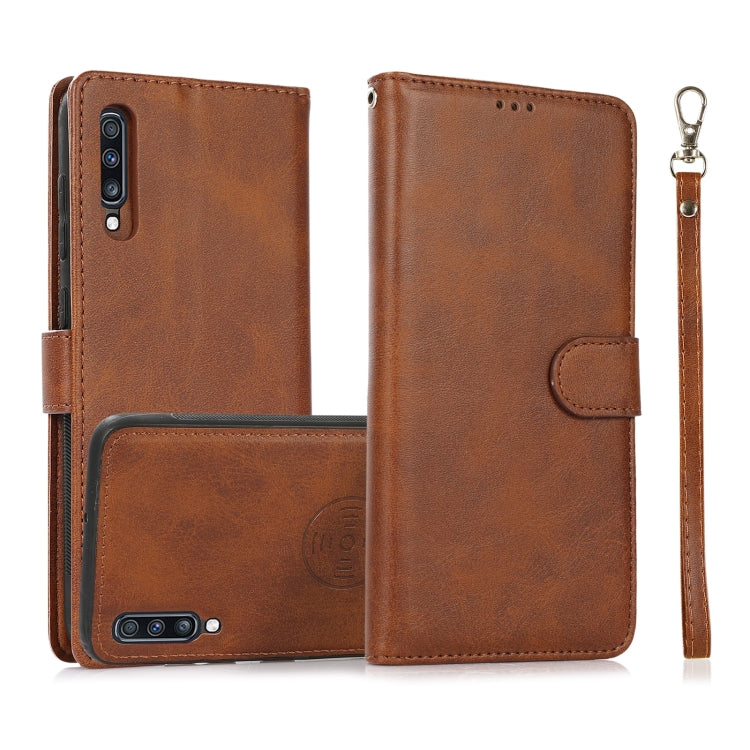 For Samsung Galaxy A70 Calf Texture 2 in 1 Detachable Magnetic Back Cover Horizontal Flip Leather Case with Holder & Card Slots & Wallet & Photo Frame