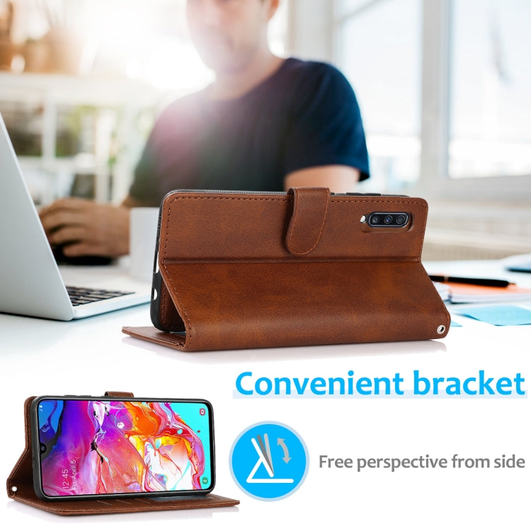 For Samsung Galaxy A70 Calf Texture 2 in 1 Detachable Magnetic Back Cover Horizontal Flip Leather Case with Holder & Card Slots & Wallet & Photo Frame