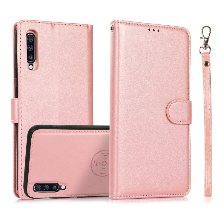 For Samsung Galaxy A70 Calf Texture 2 in 1 Detachable Magnetic Back Cover Horizontal Flip Leather Case with Holder & Card Slots & Wallet & Photo Frame