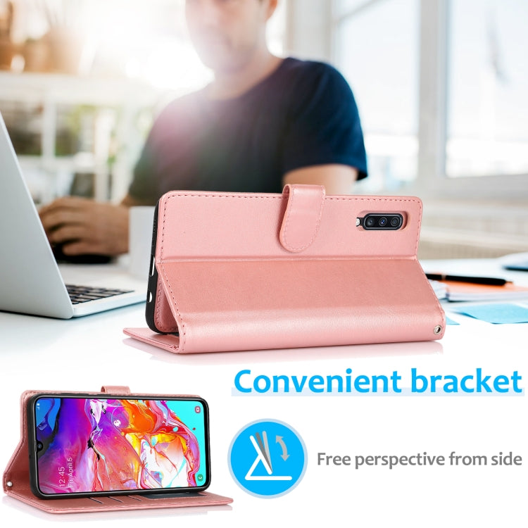 For Samsung Galaxy A70 Calf Texture 2 in 1 Detachable Magnetic Back Cover Horizontal Flip Leather Case with Holder & Card Slots & Wallet & Photo Frame