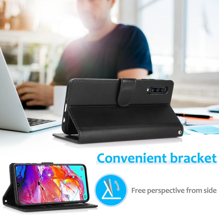For Samsung Galaxy A70 Calf Texture 2 in 1 Detachable Magnetic Back Cover Horizontal Flip Leather Case with Holder & Card Slots & Wallet & Photo Frame