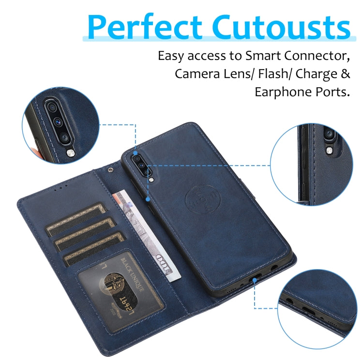 For Samsung Galaxy A70 Calf Texture 2 in 1 Detachable Magnetic Back Cover Horizontal Flip Leather Case with Holder & Card Slots & Wallet & Photo Frame