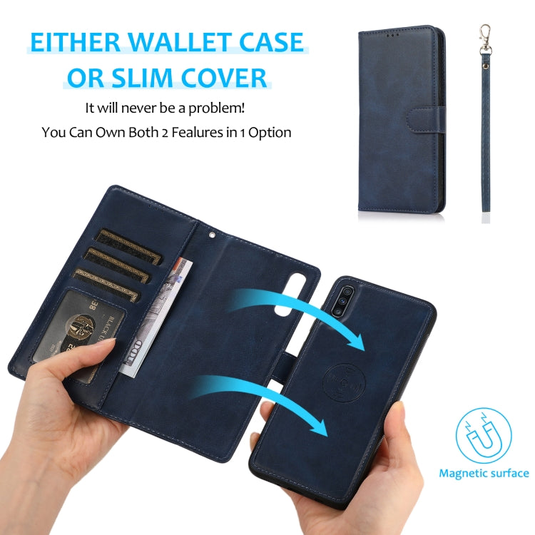 For Samsung Galaxy A70 Calf Texture 2 in 1 Detachable Magnetic Back Cover Horizontal Flip Leather Case with Holder & Card Slots & Wallet & Photo Frame