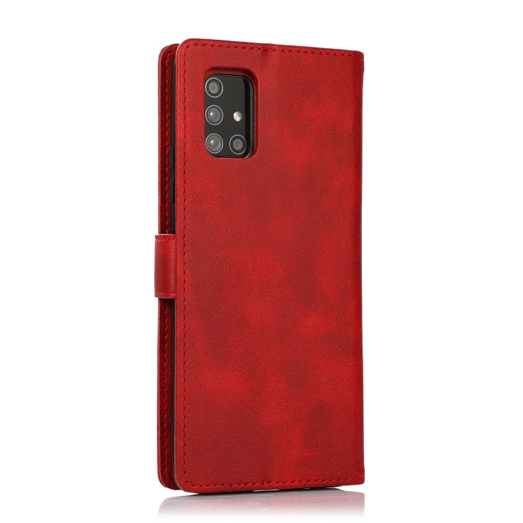 For Samsung Galaxy A71 Calf Texture 2 in 1 Detachable Magnetic Back Cover Horizontal Flip Leather Case with Holder & Card Slots & Wallet & Photo Frame