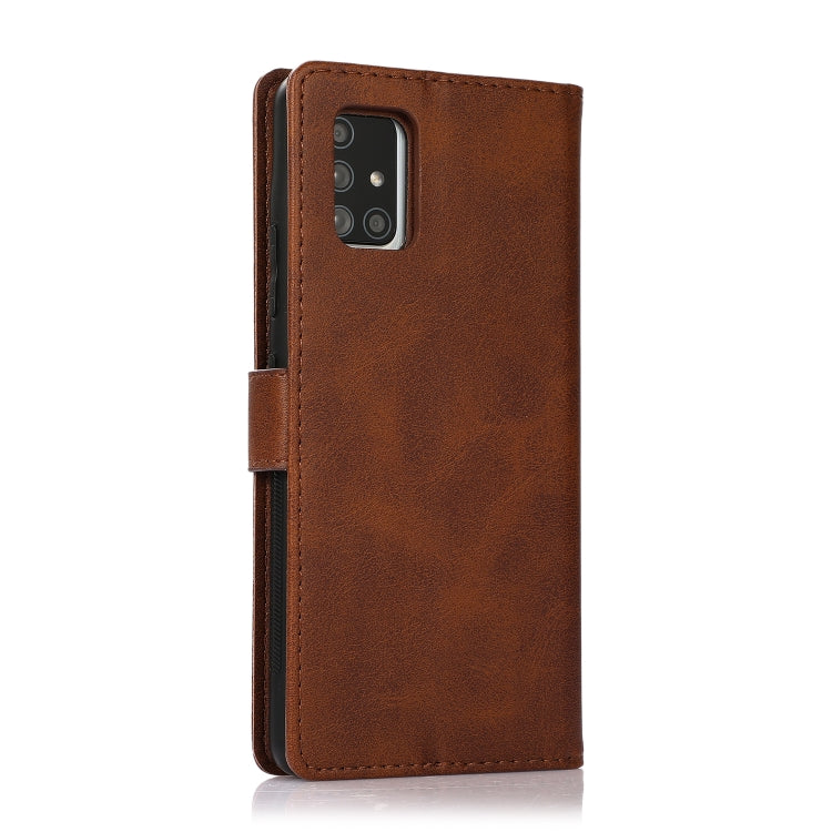 For Samsung Galaxy A71 Calf Texture 2 in 1 Detachable Magnetic Back Cover Horizontal Flip Leather Case with Holder & Card Slots & Wallet & Photo Frame