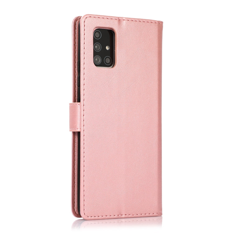 For Samsung Galaxy A71 Calf Texture 2 in 1 Detachable Magnetic Back Cover Horizontal Flip Leather Case with Holder & Card Slots & Wallet & Photo Frame