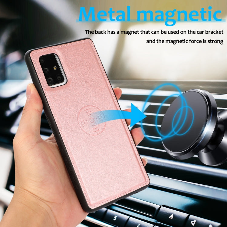 For Samsung Galaxy A71 Calf Texture 2 in 1 Detachable Magnetic Back Cover Horizontal Flip Leather Case with Holder & Card Slots & Wallet & Photo Frame