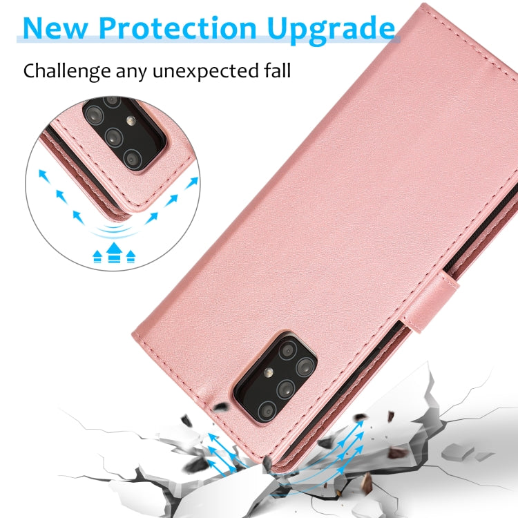 For Samsung Galaxy A71 Calf Texture 2 in 1 Detachable Magnetic Back Cover Horizontal Flip Leather Case with Holder & Card Slots & Wallet & Photo Frame