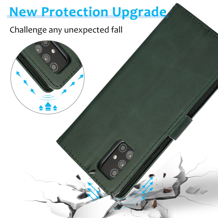For Samsung Galaxy A71 Calf Texture 2 in 1 Detachable Magnetic Back Cover Horizontal Flip Leather Case with Holder & Card Slots & Wallet & Photo Frame