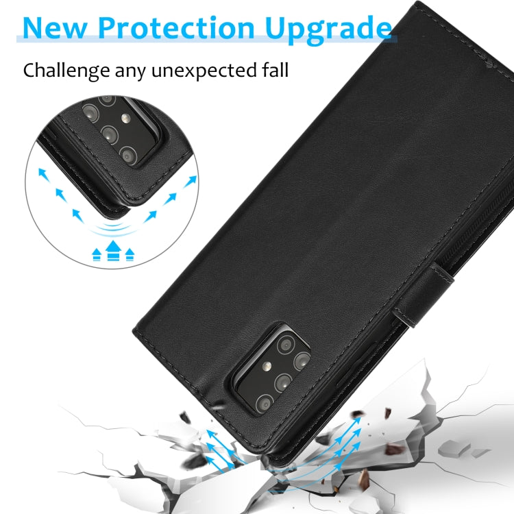 For Samsung Galaxy A71 Calf Texture 2 in 1 Detachable Magnetic Back Cover Horizontal Flip Leather Case with Holder & Card Slots & Wallet & Photo Frame